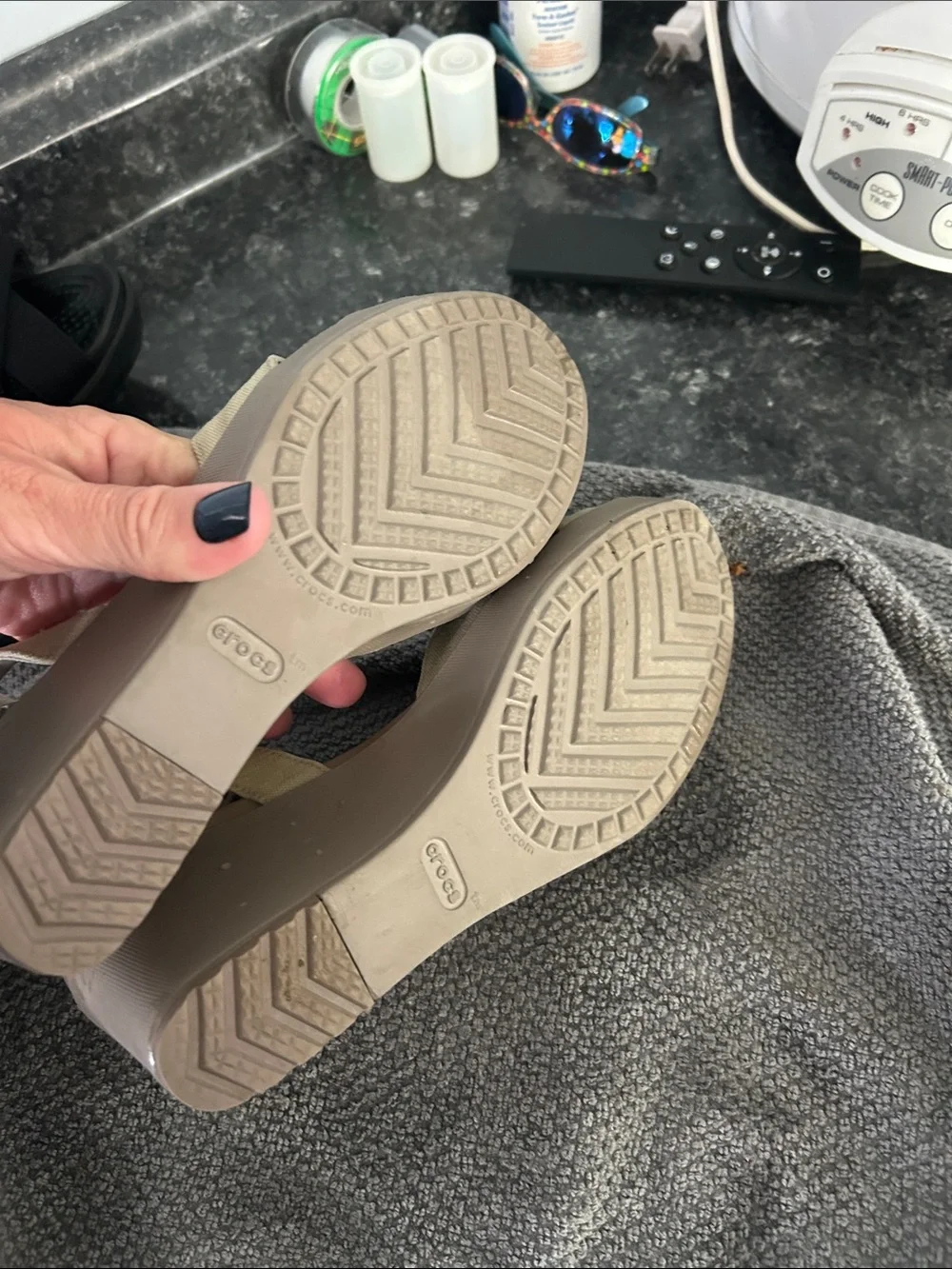 CROCS tan canvas